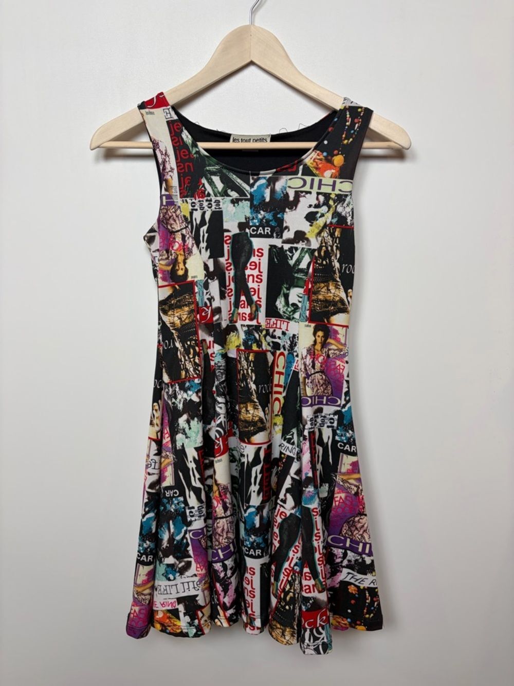 Les Tout Petits Lois Letzt Magazine Collage Print Skater Dress Size 12 Girls USA